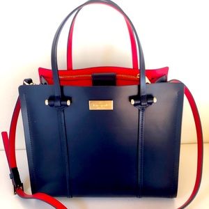Late spade satchel red&navy